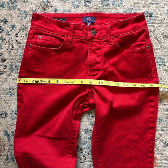 NYDJ Red Samantha Slim Jeans Size 2P - Picture 8 of 15